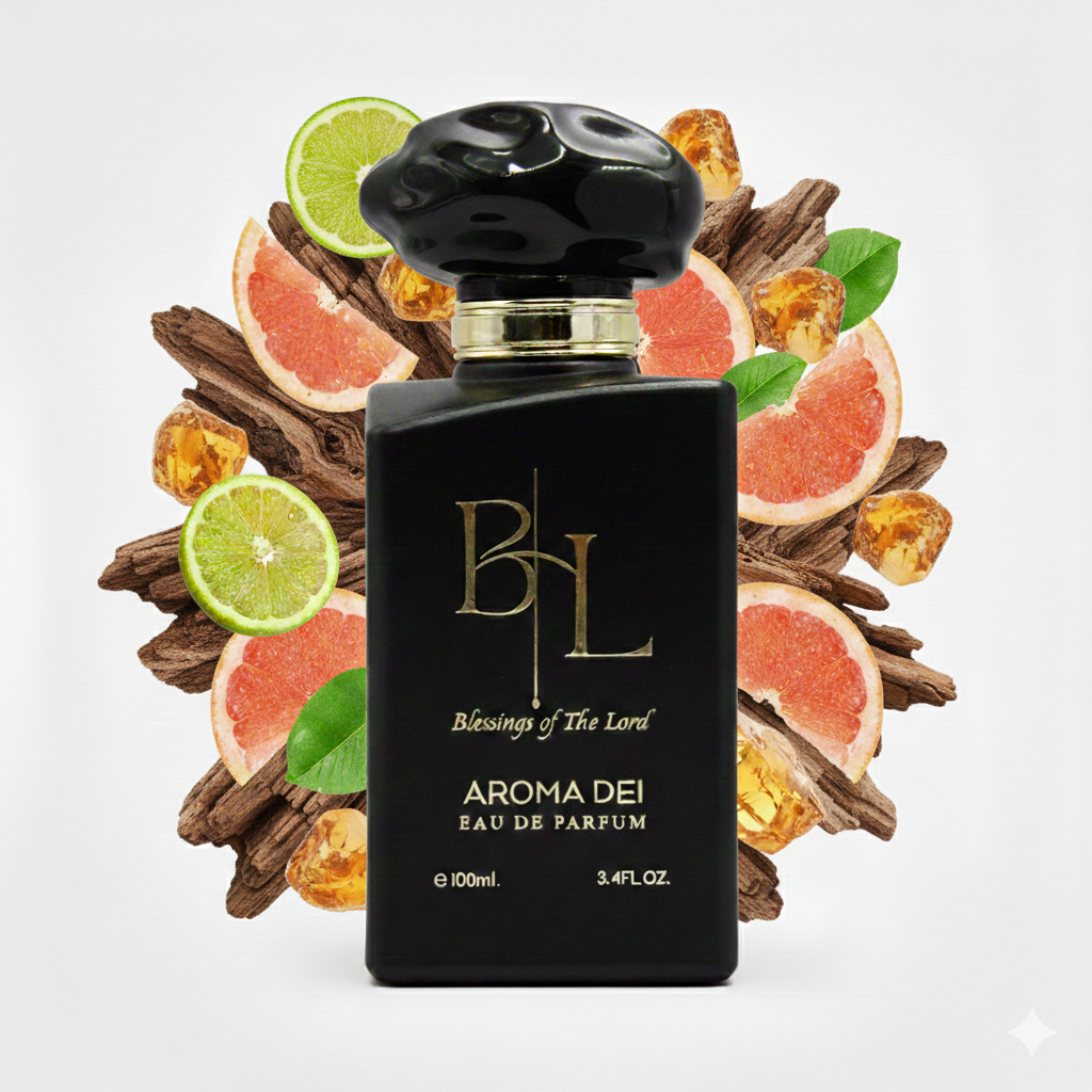 Aroma Dei Scripture-inspired men’s eau de parfum and fragrance notes